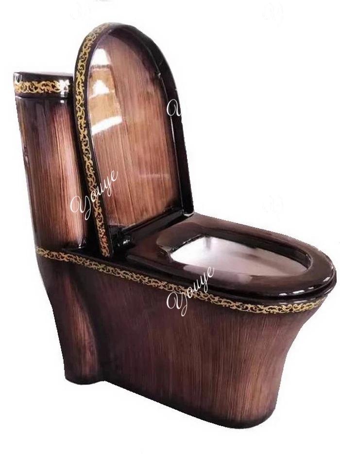 Boutique high-end wood grain toilet, super swirl one-piece toilet, ceramic, marble pattern toilet can be ordered