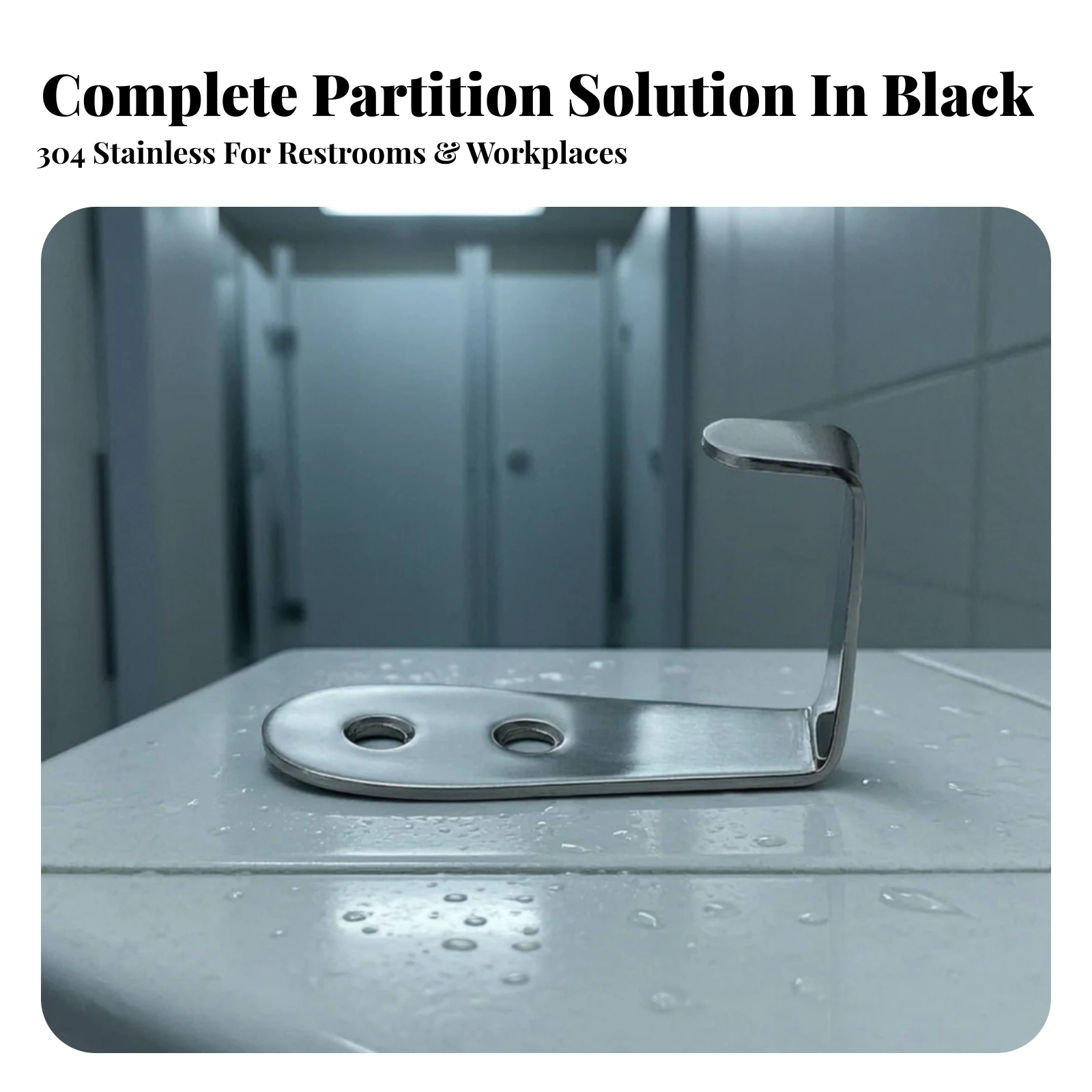 5 Pieces Stainless Steel Hook Heavy-Duty Hardware for Facility Managers, Toilet Stalls, Commercial Restrooms