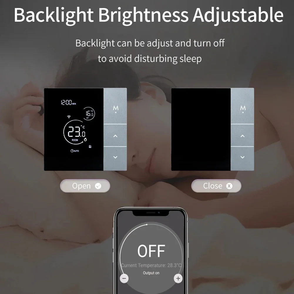 For Smart Heating Thermostat with Wifi Control Touch Display and Voice Activation for Alexa and For Tuya Alice