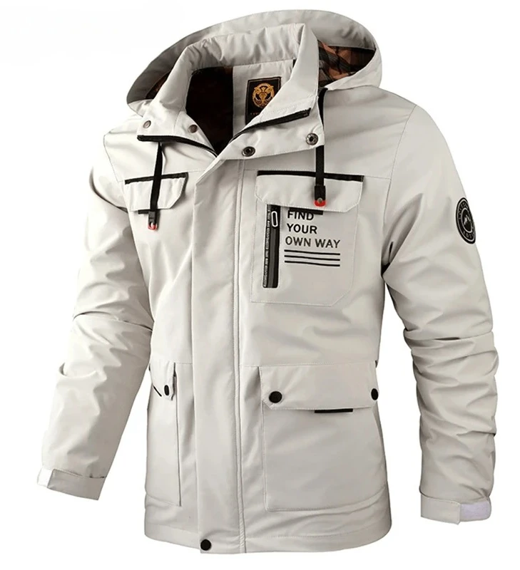 

Casual Windbreaker Jackets Hooded Jacket Fashion Men's Man Waterproof Outdoor Soft Shell Winter Coat Clothing Warm Plus Size