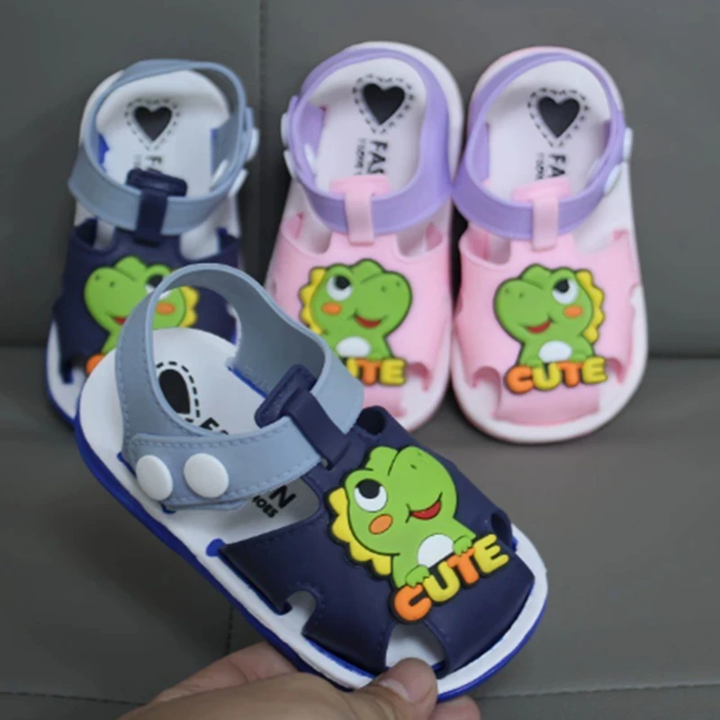 New Fashion Summer Baby Boys First Walkers Sandals Children Girls Kids Dinosaur Print Soft Sole Toddler Beach Shoes