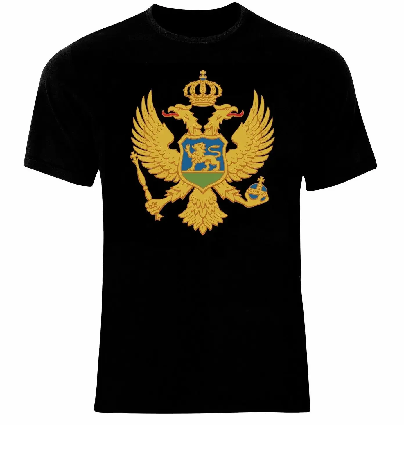 Coat of Arms of The Montenegro Arms Flag Mens T-Shirt. Summer Cotton Short Sleeve O-Neck Unisex T Shirt New S-3XL