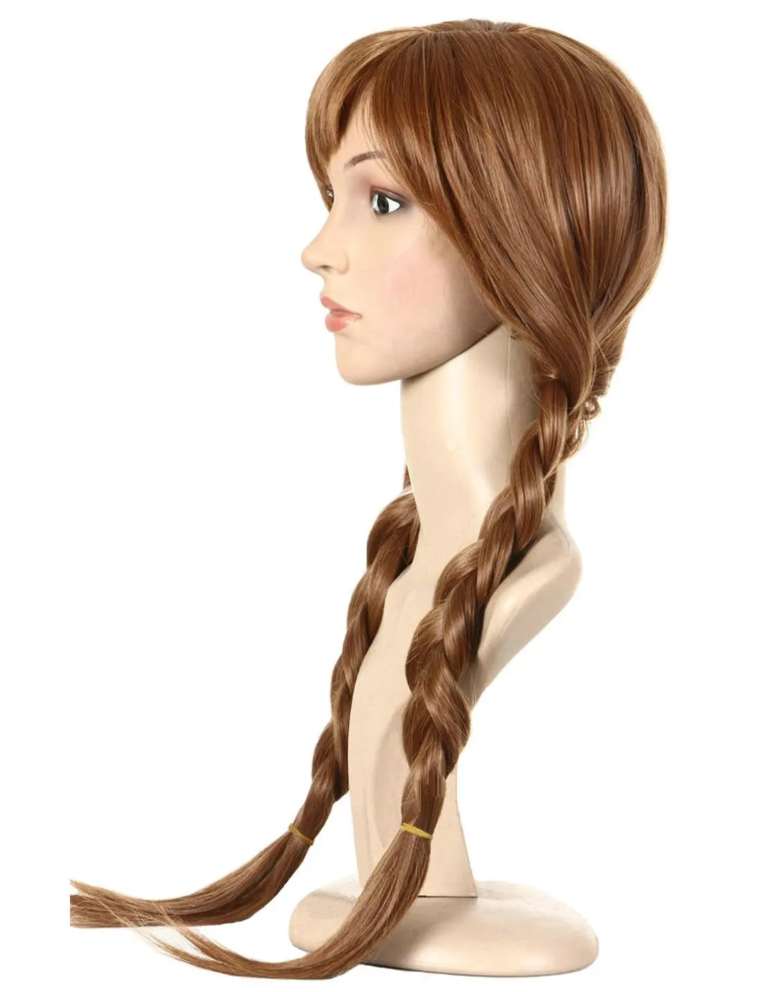 Pigtail Princess Wig for Women Braided Brown Cosplay Wig Braids Women\'s Anna Wigs for Costume Cosplay Party Wigsfor Halloween