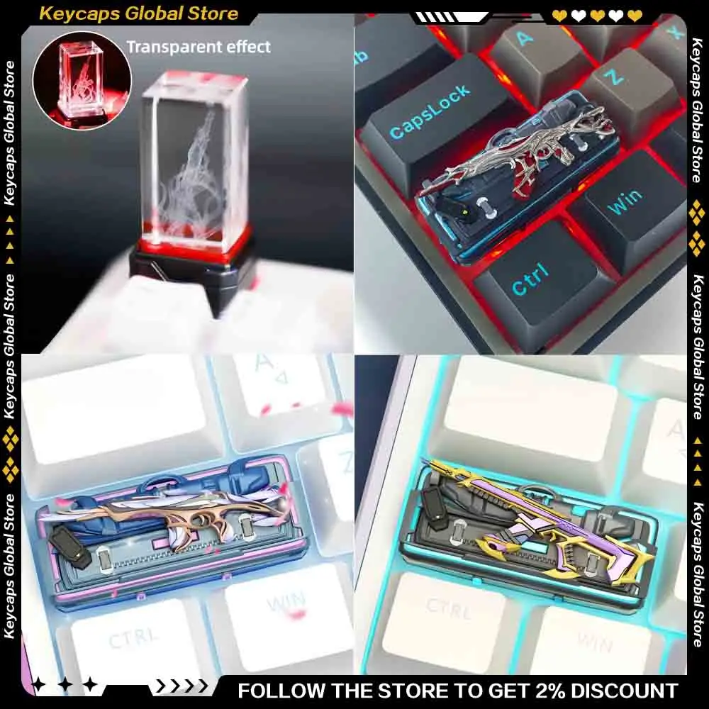 Valorant Theme Keycap 3D Printing Material Gaia's Revenge‌/Spike/Energy Orb/Mystbloom Handmade Custom Mechanical Keyboard Gifts