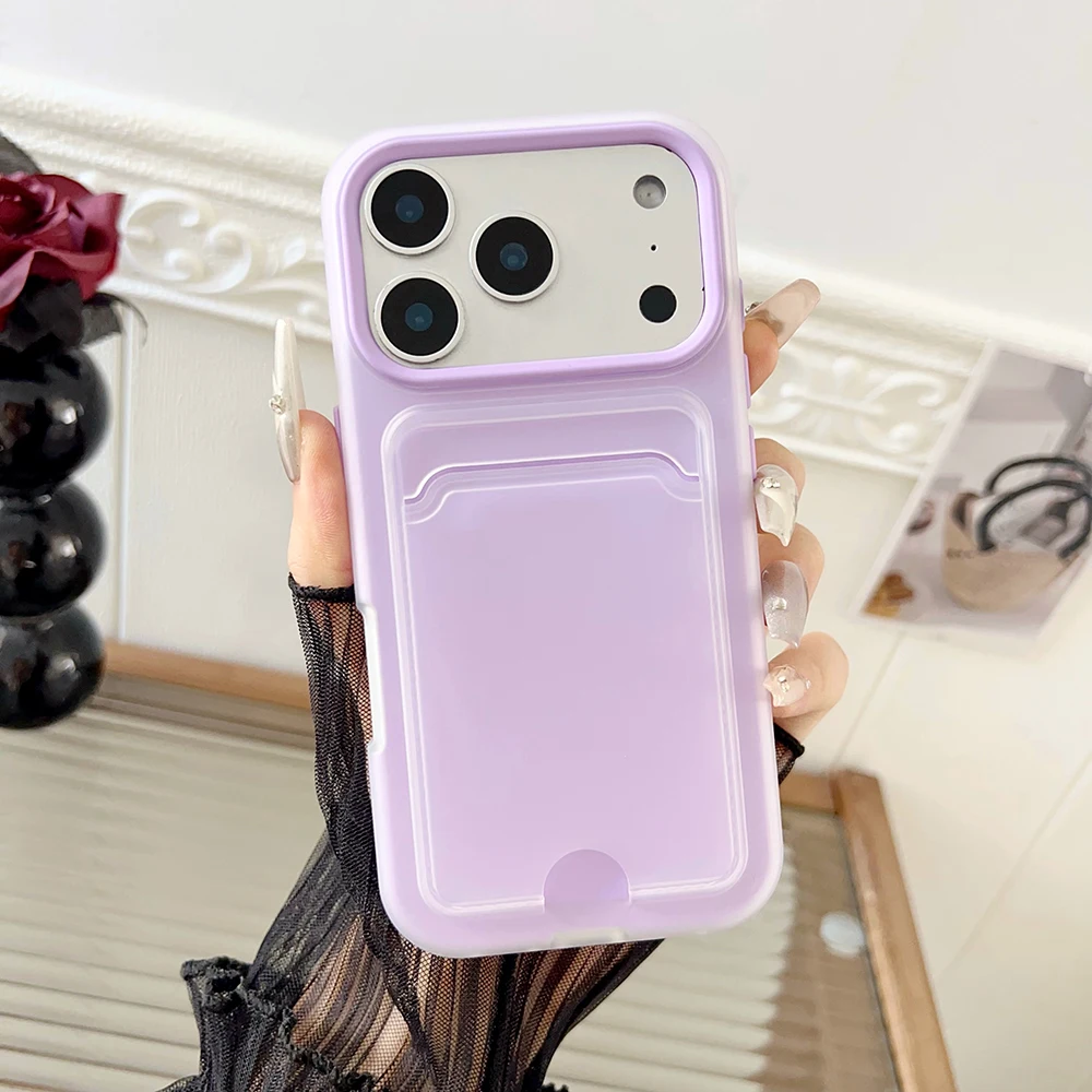 حافظة هاتف من السيليكون المقاوم للصدمات لهاتف آيفون 15 14 13 12 11 17 برو ماكس 16 بلس غطاء جيب لبطاقة الصراف الآلي لهاتف آيفون 17pro #2