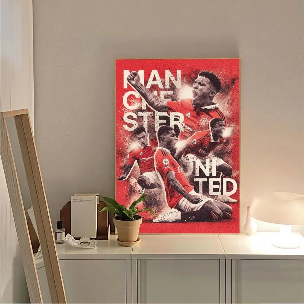 M-Manchester U-United F Poster Poster Kraft Club Bar Paper Vintage Poster Wall Art Painting Bedroom Study Stickers