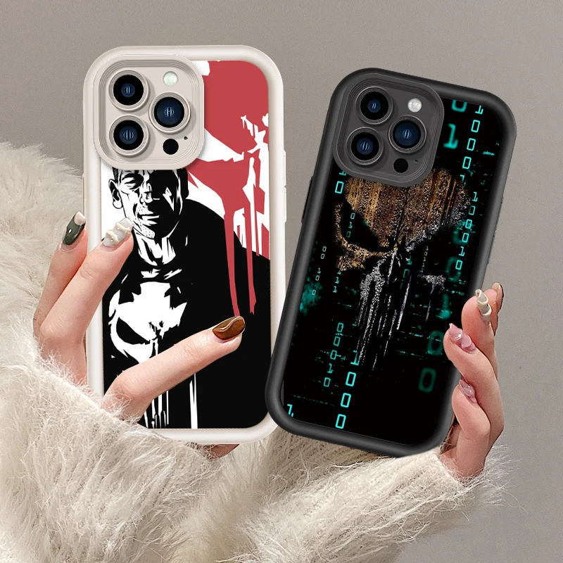 Marvel Punisher Eye Ladder For Apple iPhone 15 14 13 12 11 XS XR X Pro Max Plus Cover Phone Case