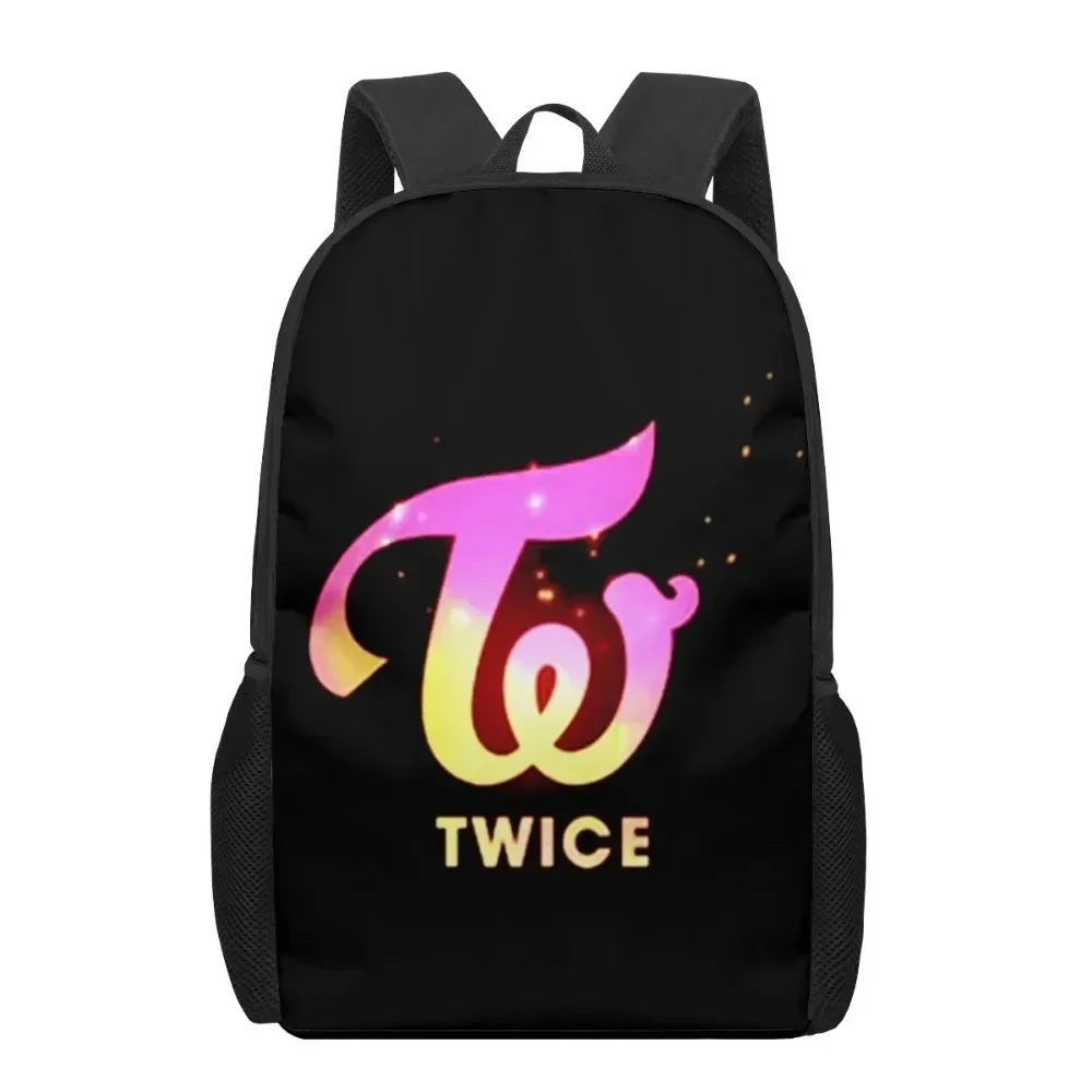 TWICE Logo dzieci tornister dla malucha drukowanie plecak dziecięcy tornister torba na ramię chłopcy dziewczęta torby na książki Mochila Infantil