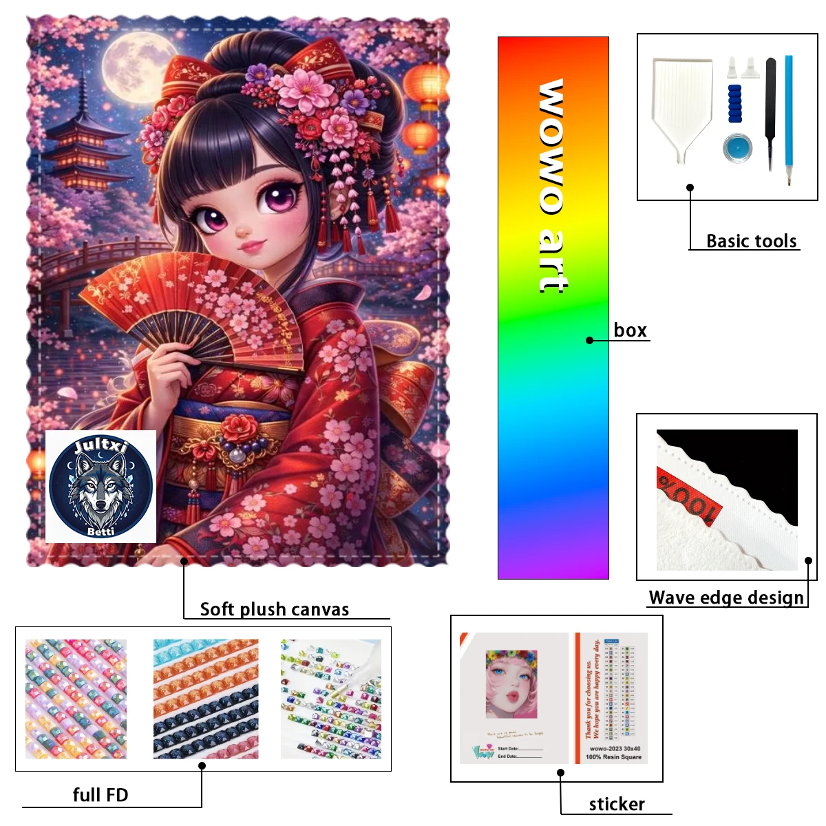 

【Betti_ Diamond Art】La chica con el abanico Crystal AB Rhinestone FD Rhinestone Perfect Resin Diamond