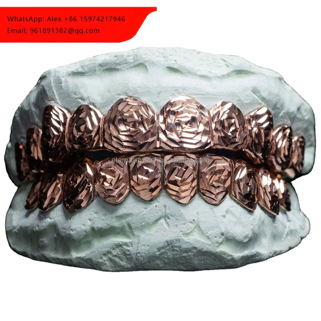 Gold Grills For Teeth 925 Sliver Gold Plated Real 10K 14K 18K Solid Gold Custom Teeth Grillz For Men And Women