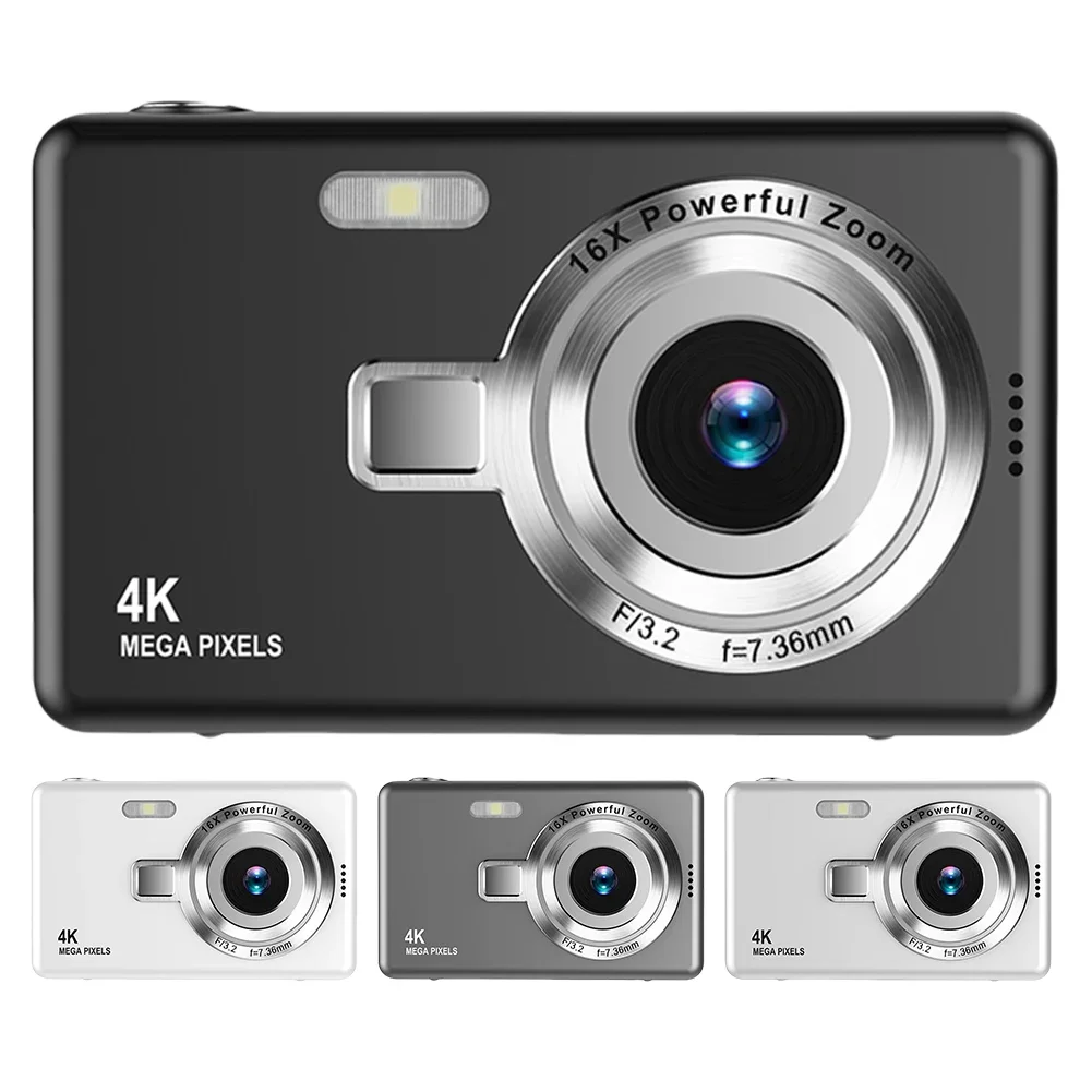 4K HD 1080P Autofocus Vlogging Camera Anti-Shake Portable Vlogging Camera 16X Zoom 2.4 Inch IPS Screen for Kids Adults Beginners