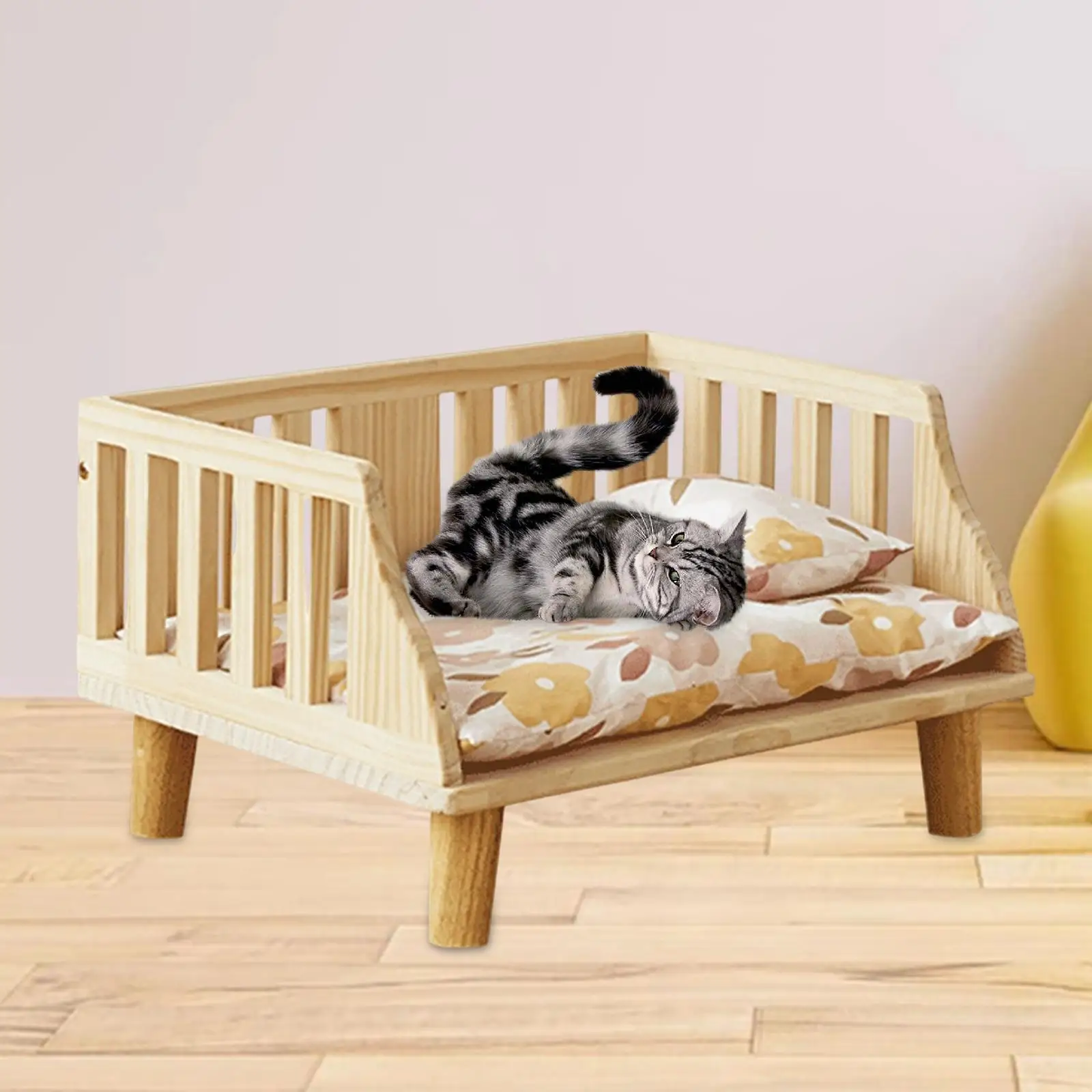 Semi Enclosed Dog Bed Fence Bed Frame Portable Handmade Pet Kitten Durable