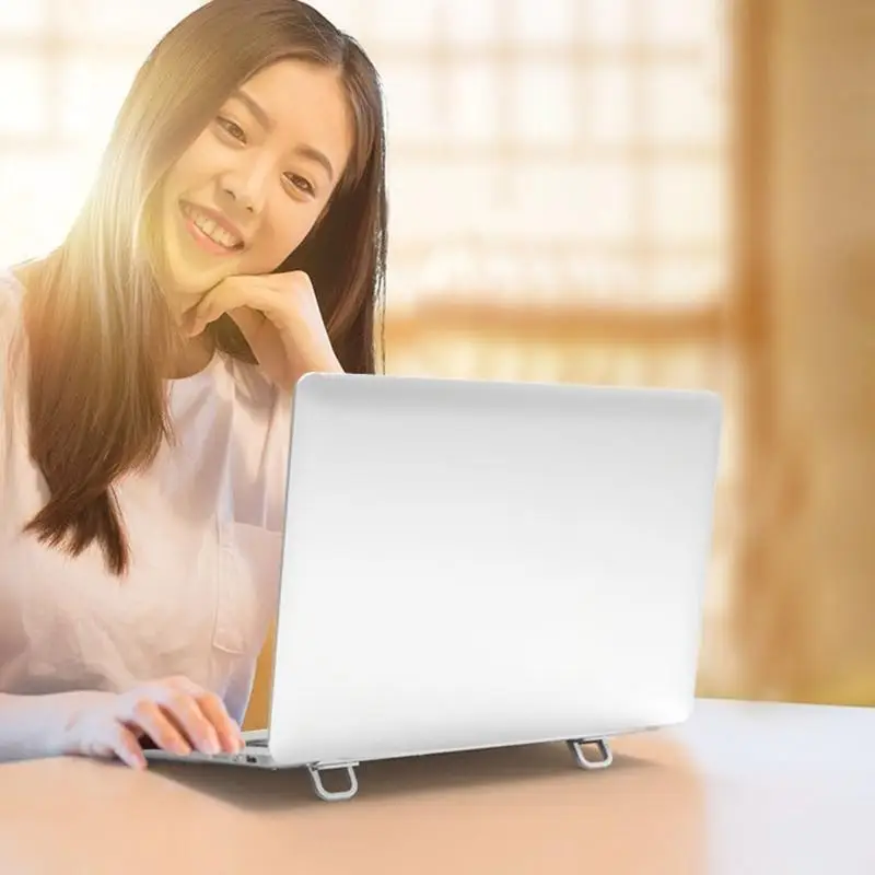 652F 2PCS Mini Laptop Stand, Retractable Computer Stand, Portable Notebook Holder, Foldable Invisible Design Cooling Office
