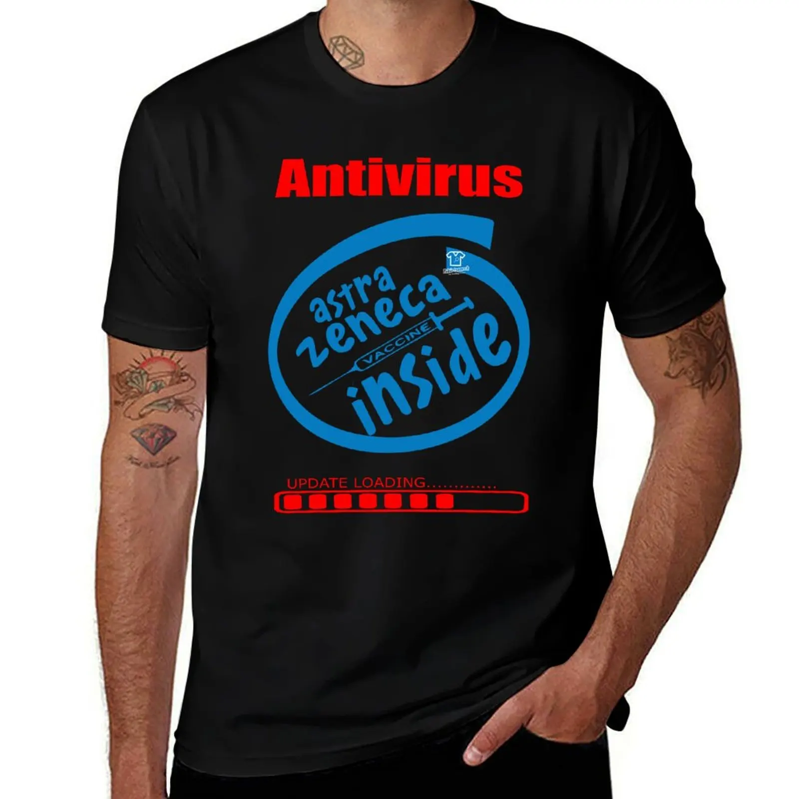 

ANTIVIRUS ASTRA ZENECA VACCINE INSIDE T-Shirt Aesthetic clothing new edition oversized graphic tee Men's t-shirts
