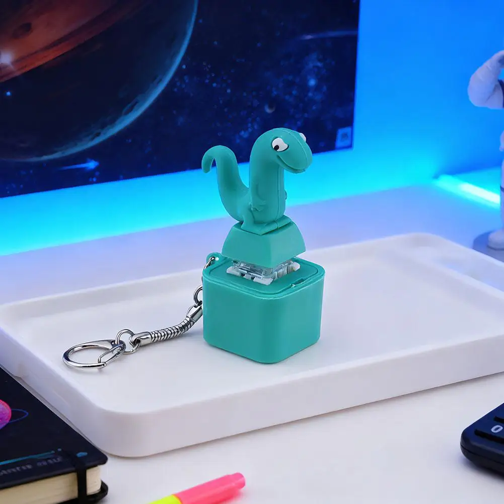 Juguetes Fidget para Teclado, Llavero LED con Tecla, Gadget Antiestrés para Dedos, Clicker de Descompresión, Figuras y Miniaturas Fidget