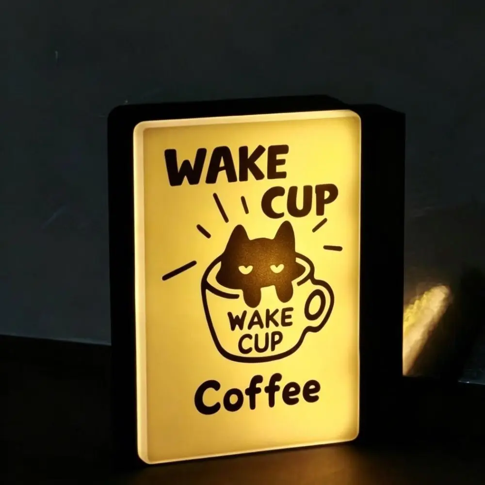 Creative Atmosphere Coffee Corner Light Sign Retro Style Magnetic Glowing Fridge Magnet Soft Light Decoration