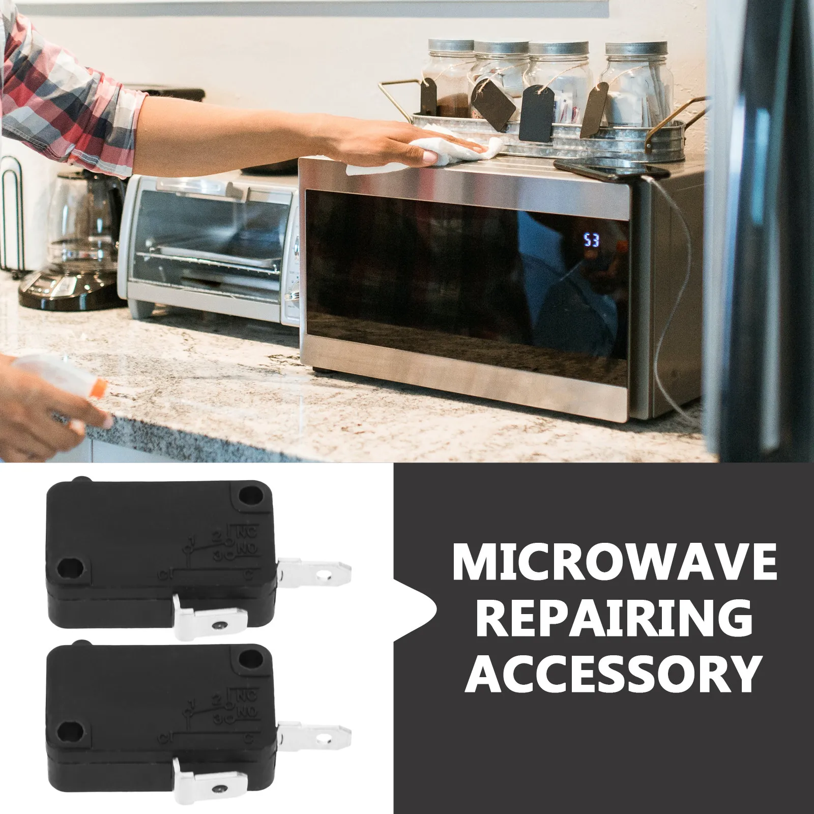 2Pcs Micro Switch 2-Pin Normal - Home Appliances 评论和价格