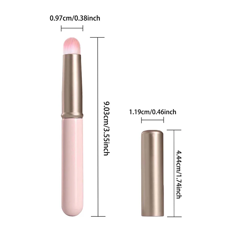 Pincel de maquillaje portátil para labios, brocha de cabeza redonda multifuncional, corrector de lápiz labial, sombra de ojos, resaltador de labios, herramienta de cosméticos