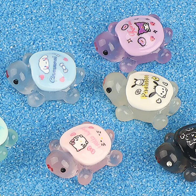 1PC Blind Bag Accessories Glow In Dark Resin 3D Cute Sanrio Turtle Tortoise Cabochon DIY Crafts Hair Jewelry Embellishment