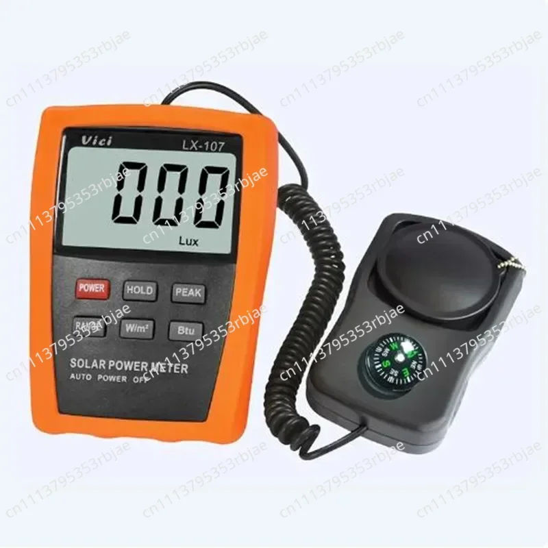Radiation Tester Compass Optical Solar Research Glass Light Intensity Data Practica Vici LX107 Solar Power Meter LCD BTU Light