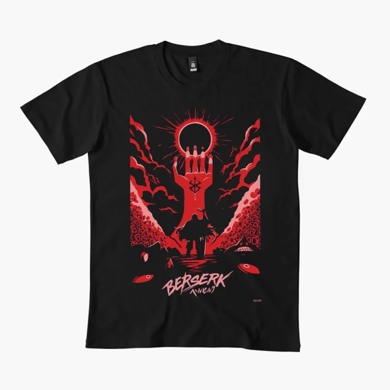 

0325 Guts Berserk Japanese Anime Gift t shirt 100% cotton print clothing Swordsman Manga Graphic Tee Y2K clothes Large size Tops