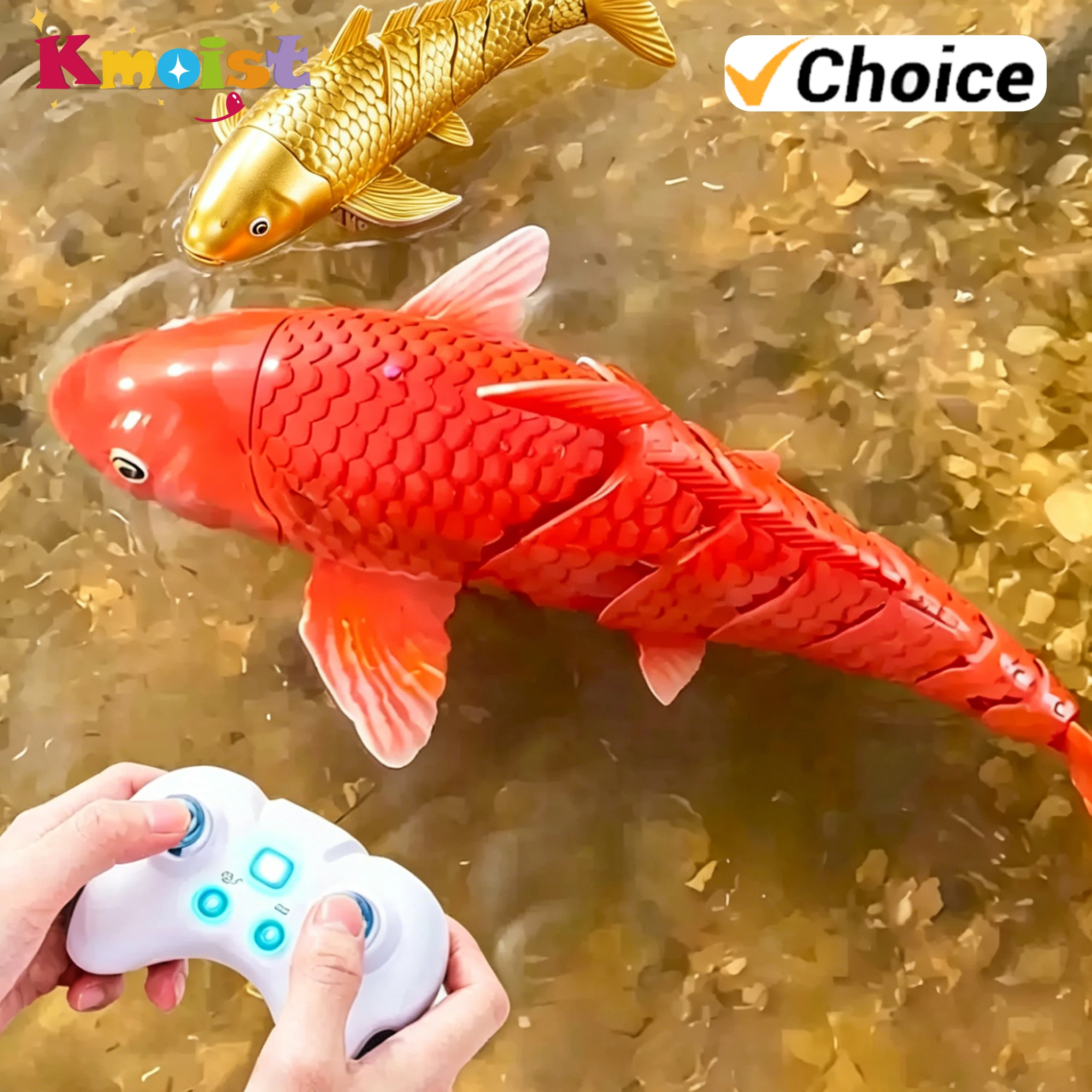 RC Fish 2.4G Simulation Remote Control Goldfish Outdoor Pools Toy Smart and Coding Toys Toys for Children Boys Birthday Gifts