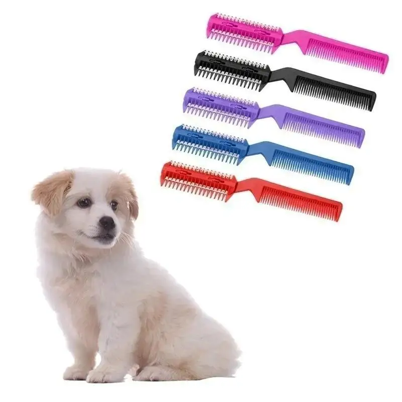 2026 New 2-in-1 Pet Hair Clipper 1Pc Thinning Cutting Grooming Tool Creative Long Haired Dog Cat Trimming Accessory Random Color