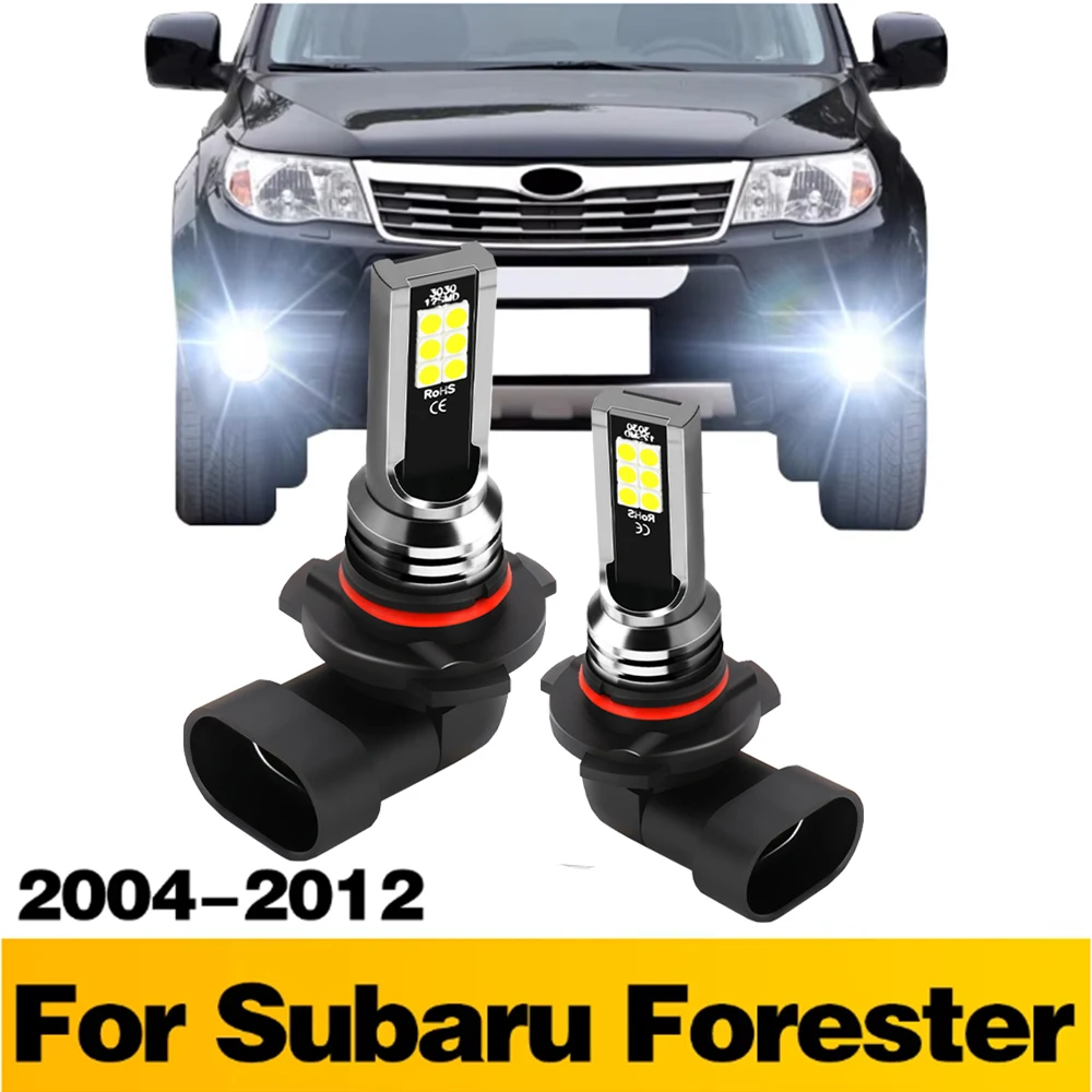 2Pcs LED Lamp Car Front Fog Light White 6000K 3030SMD Bulbs For Subaru Forester 2004 2005 2006 2007 2008 2009 2010 2011 2012