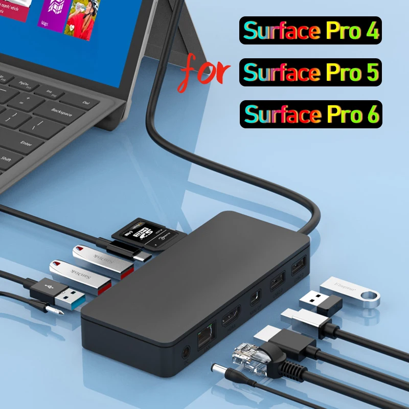 Tablet PC laptop accessories RJ45 Mini DP USB HUB MST Dock HD for microsoft surface Pro3/4/5/6 laptop1/2 docking station HDMI