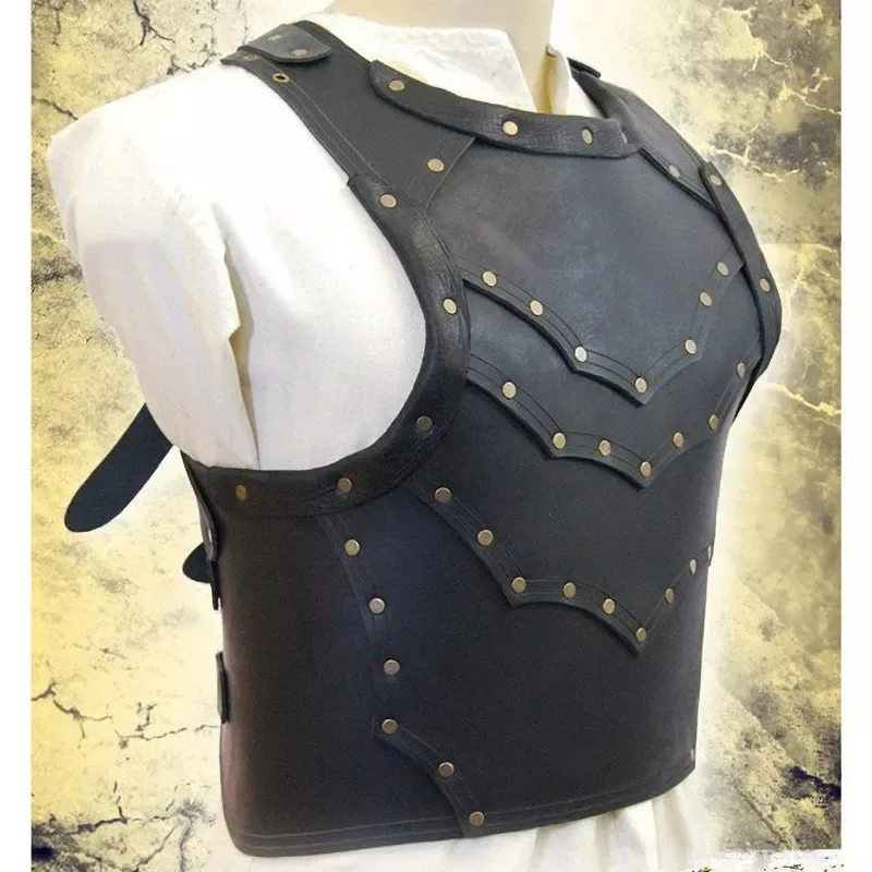 Medieval Viking Pirate Gladiator PU Leather Armor Cuirass LARP Reenactment Costume Jacket Steampunk Vintage Breastplate For Men