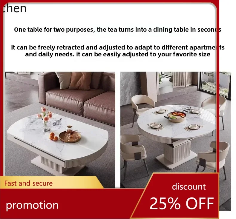 

HXL Electric lifting rock slab coffee table variable dining table integrated dual-purpose intelligent folding coffee table