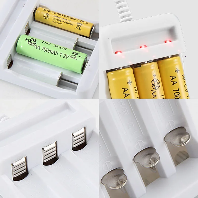 3-4 Slots Electric Battery Charger Intelligent Fast LED Indicator USB Charger For AA/AAA Ni-MH/Ni-Cd Rechargeable Battery