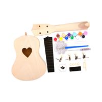 Ukulele DIY Kits 21inch Instrument Wooden Handmade Assembly Toys for Kids Handicrafts 4 Strings Hawaii Guitar Handwork