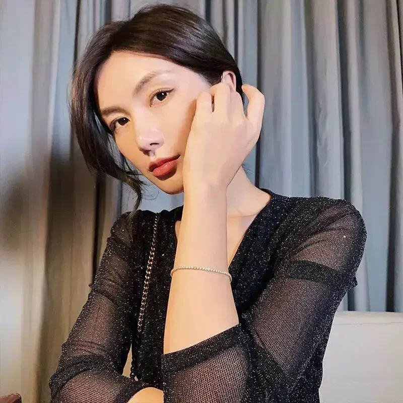   سوار الزركون المكعب من الفضة عيار 925 للنساء