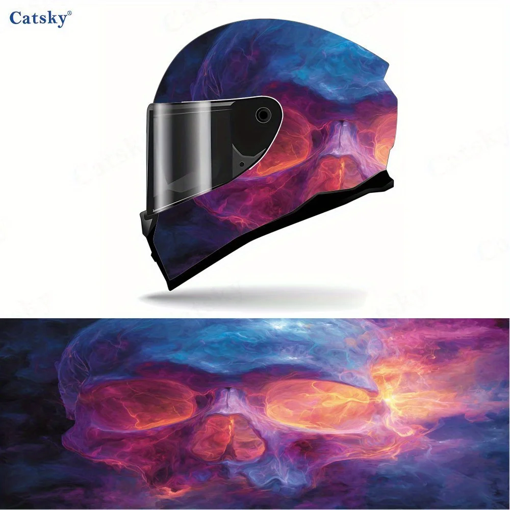 

[Racing Helmet Packaging] Colorful Skull Complete Set Of Helmet Packaging Stickers, Motorcycle Helmet Vinyl Packaging Wear-resis