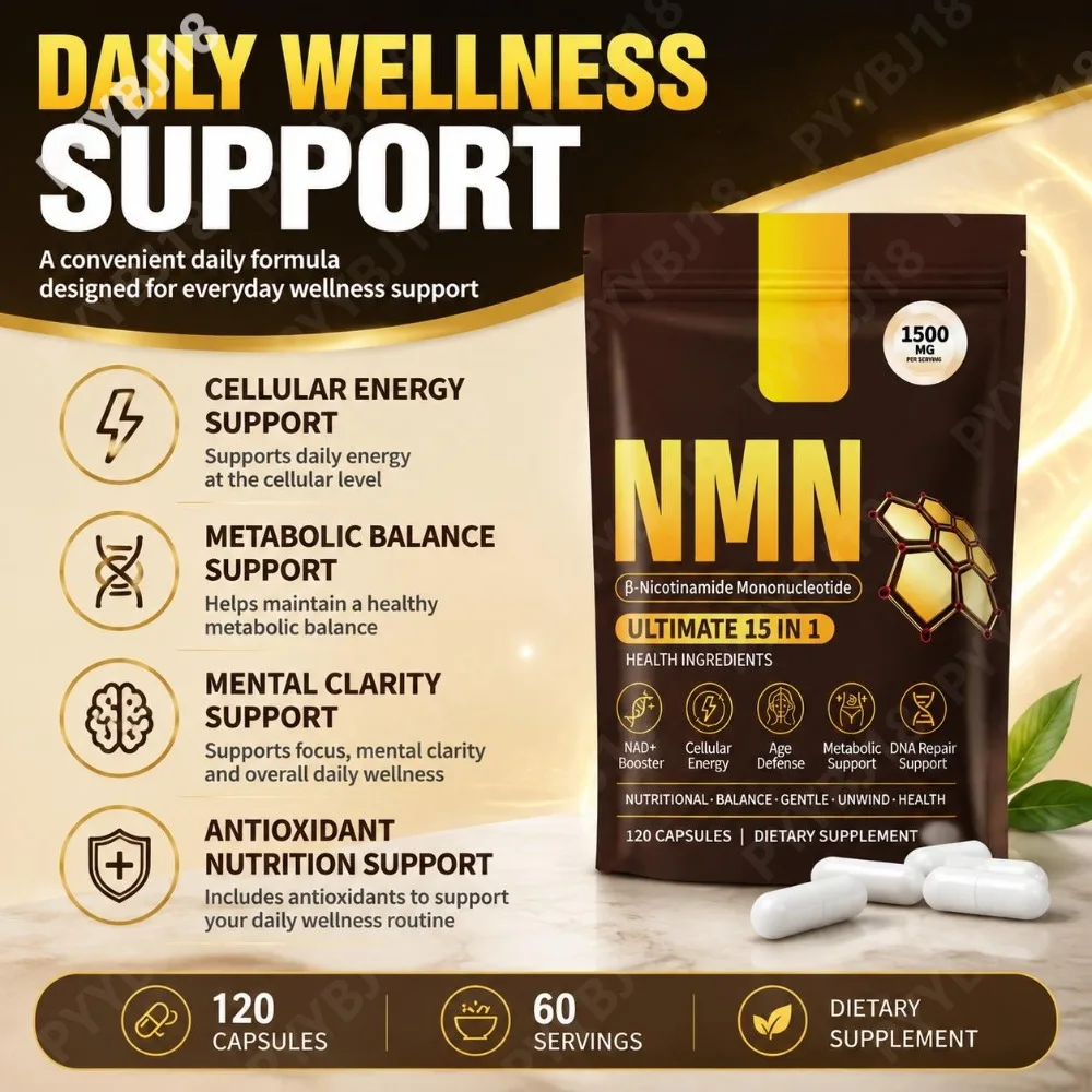 NMN Capsules with Trans-Resveratrol CoQ10 Alpha Lipoic Acid for Daily Cellular Energy and Metabolic Balance Support 120 Capsules
