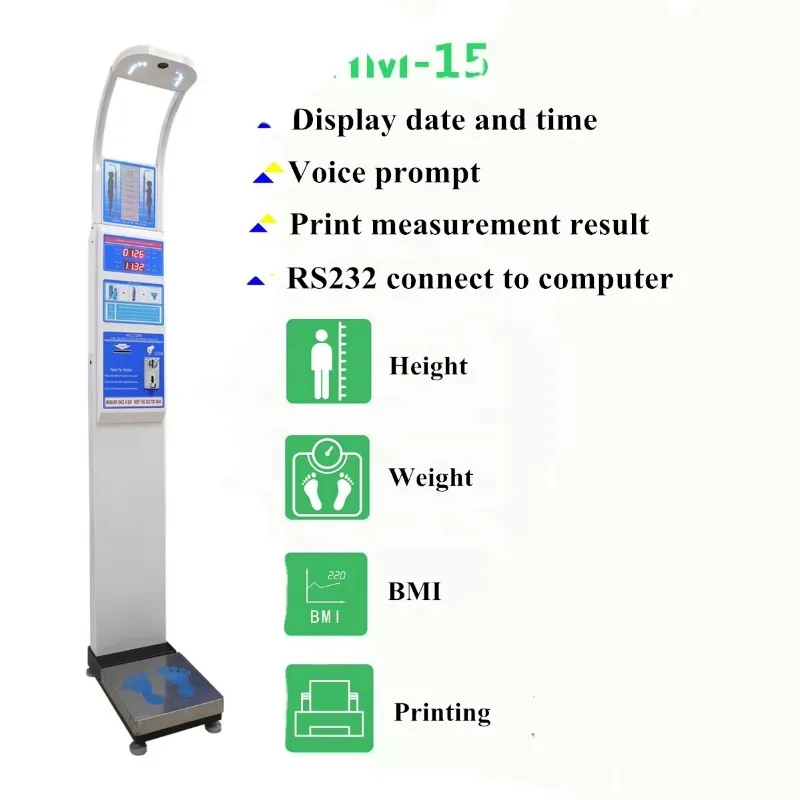 

DHM-15 digital electronic height measuring machine ,height weight vending bmi machine 500kg