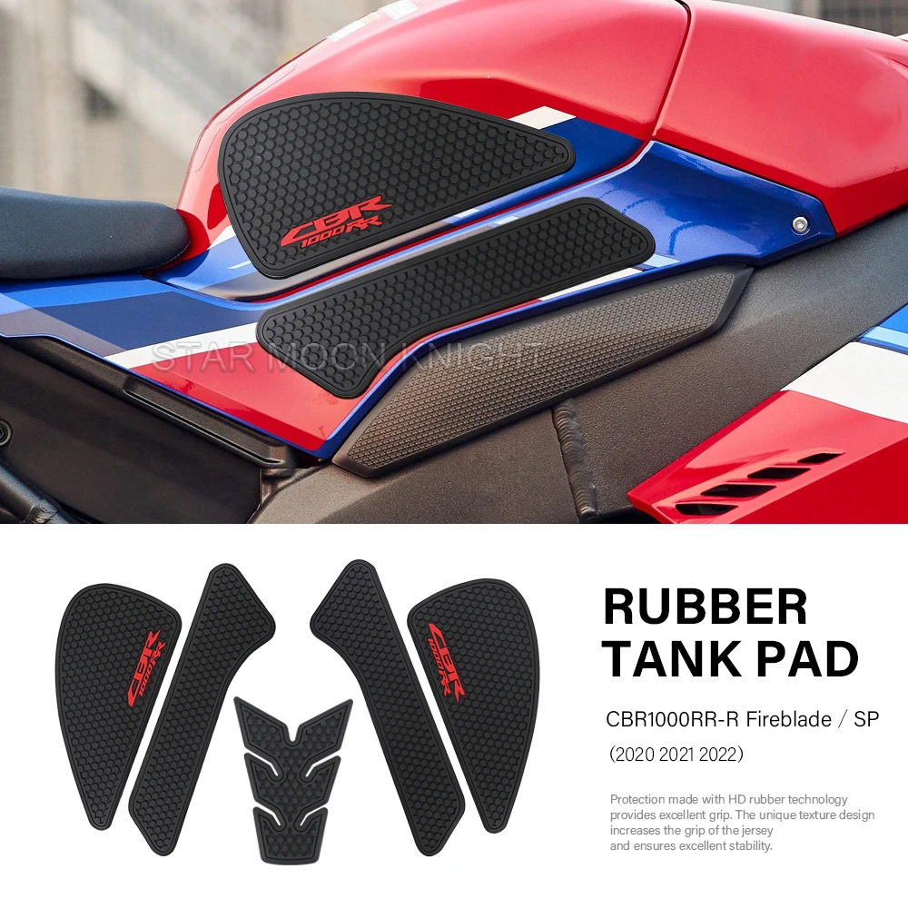 

For Honda CBR1000RR R CBR1000RR-R Fireblade SP 2020 2021- Rubber Anti Slip Tank Pad Sticker Gas Knee Grip Traction Side 3M Decal