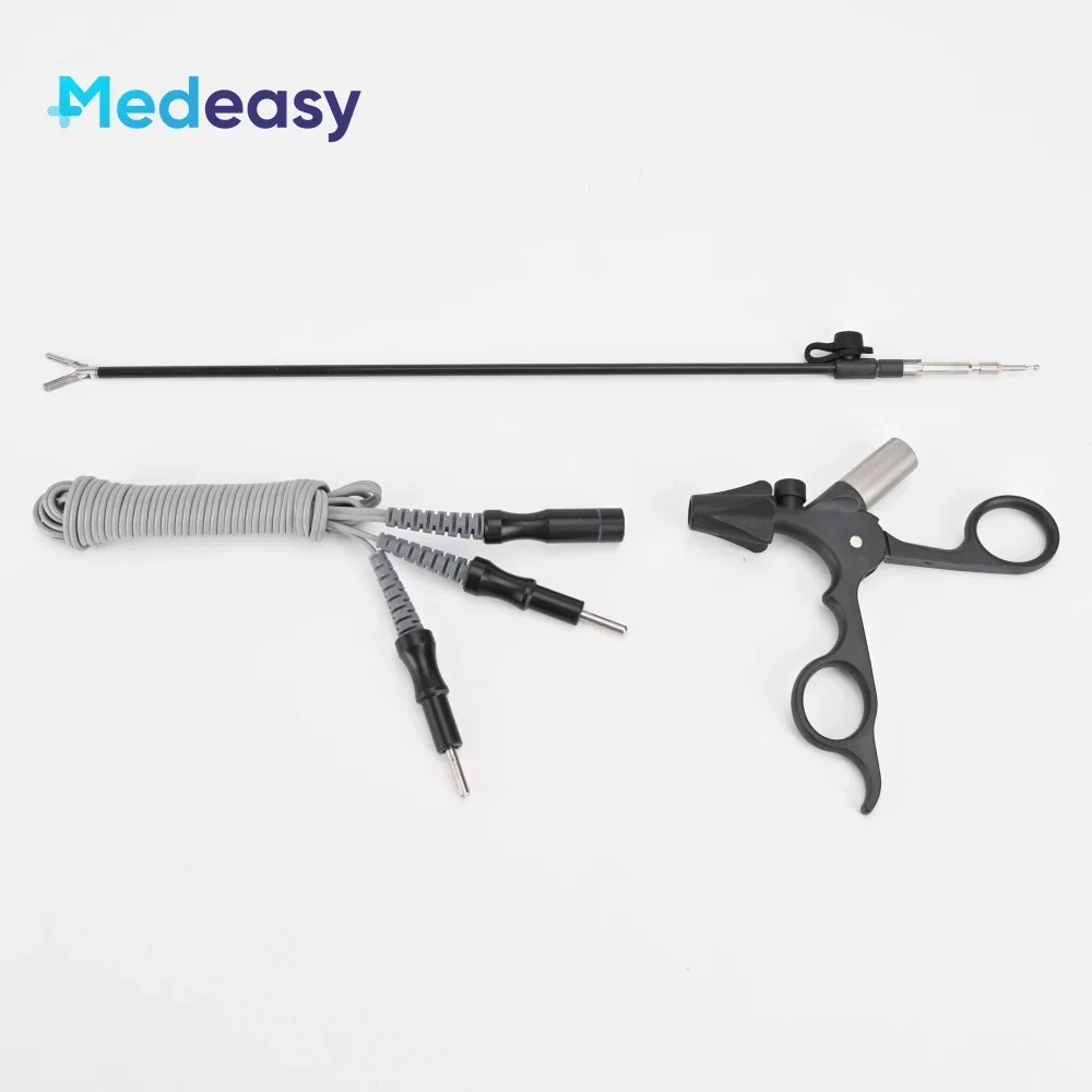 Laparoscopic Reusable Bipolar Coagulation Cutting Forceps, Laparoscopy Surgical Instruments Bipolar Forceps With Cable