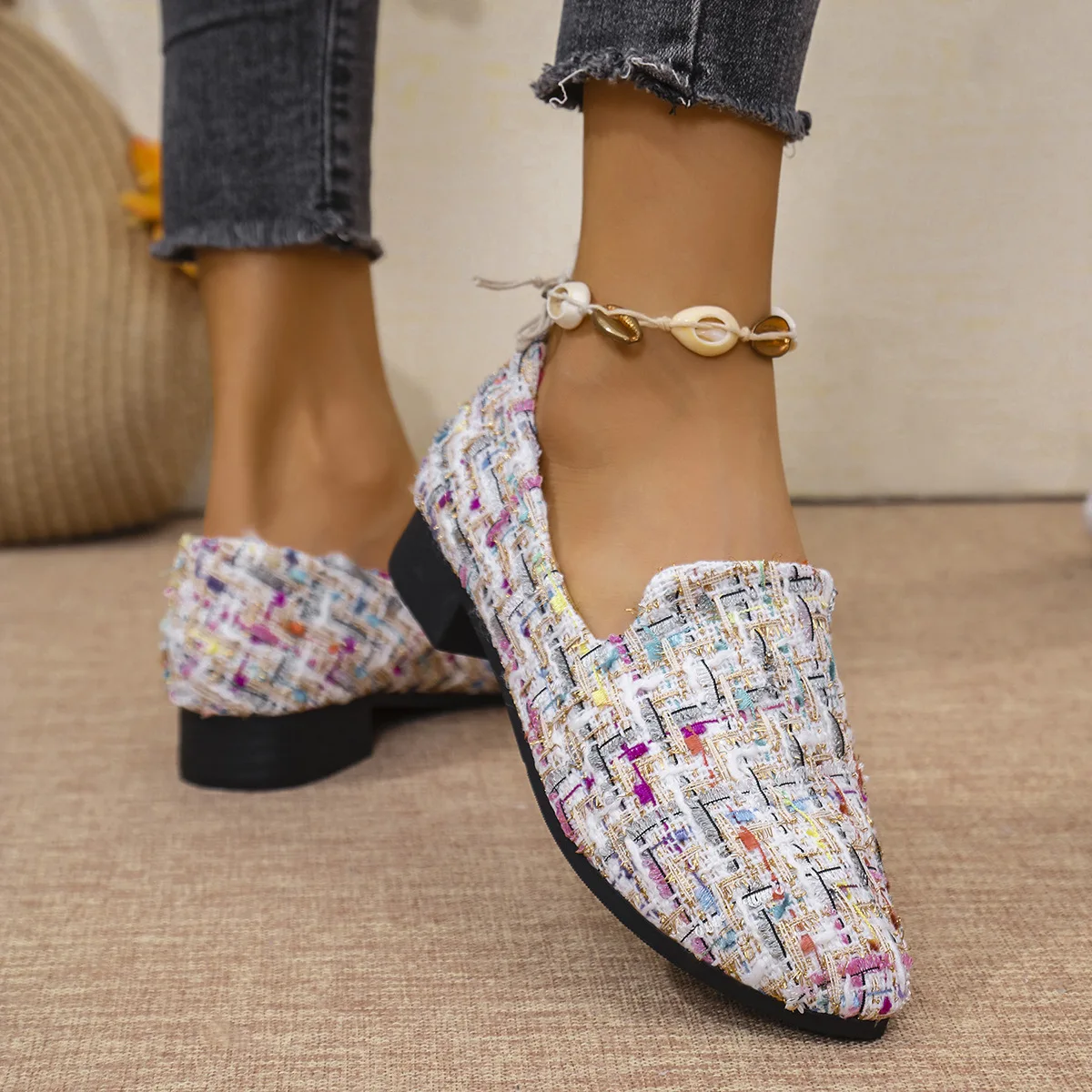 New Fashion Comfortable Elegant Pumps Casual Women Shoes with Thick Heel and Pointed Toe Designer Shoes Women Mary Jane Shoes