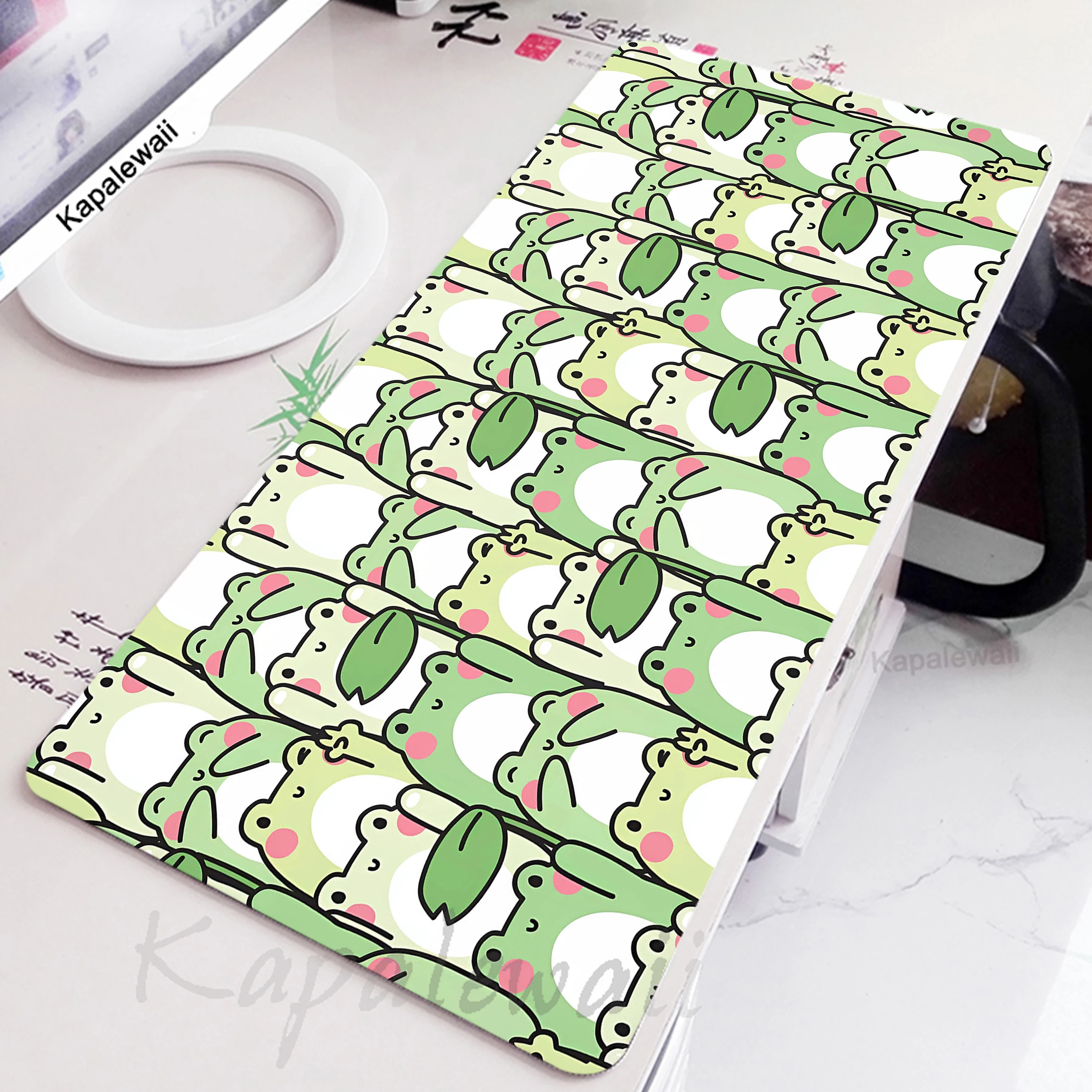 

Large Kawaii Frog Mousepad Gaming Speed Keyboard Pads Gamer Mouse Mat Office Rubber Desk Mat PC Game Rug Home Carpet 90x40cm