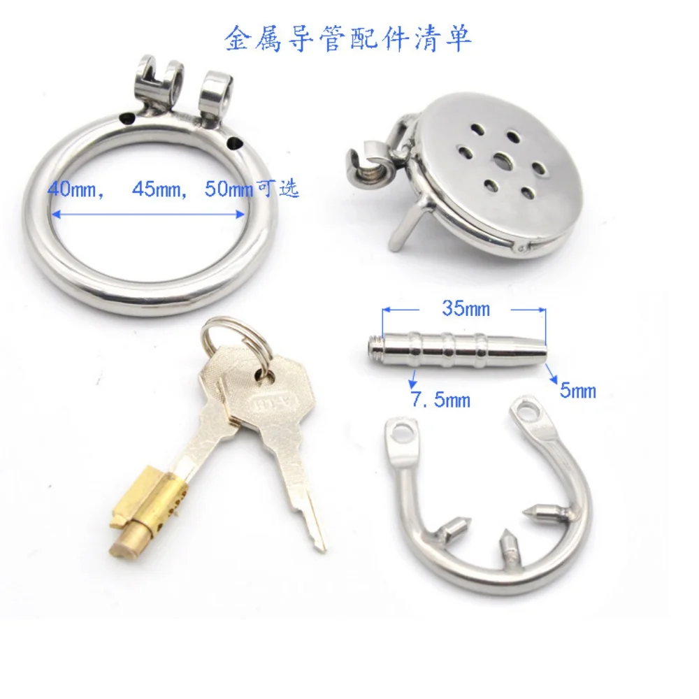 Male Slave Super Mini Chastity Cage Stainless Steel Chastity Device Penis Cage Cock Ring With Lock Sex Toys For Men 2 Size