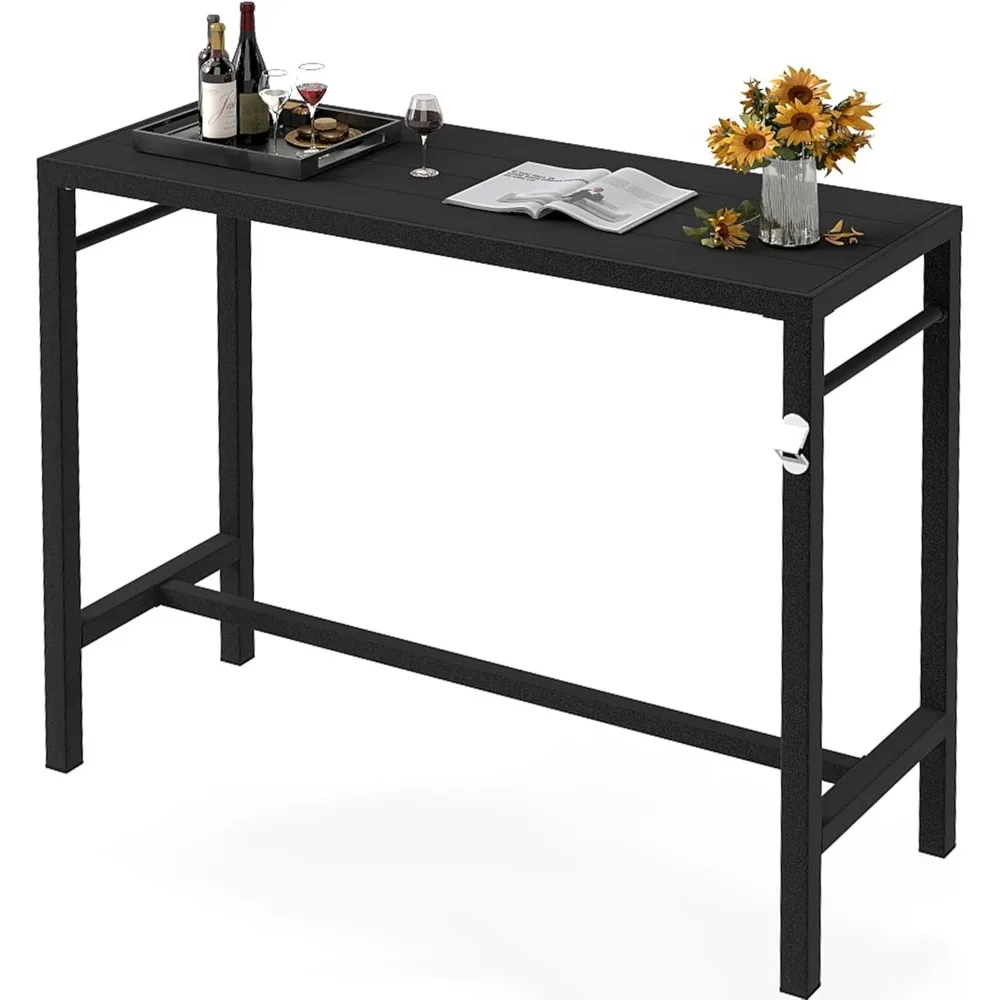 46*39*17 Outdoor-Bartisch, extra breit, hoher Bar-Höhen-Outdoor-Pub-Tisch, ideal für Terrasse, Whirlpool, Esszimmer, Balkon, Pool, We