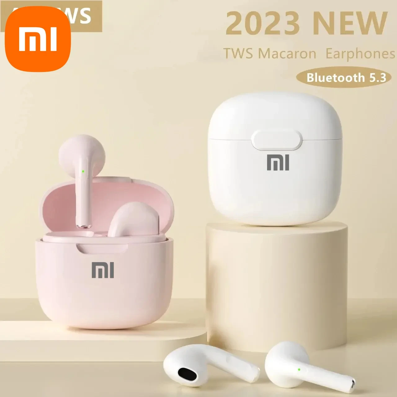 XIAOMI سماعات بلوتوث لاسلكية صغيرة سماعات شحن سريع بلوتوث 5.3 TWS سماعة التحكم باللمس سماعات أذن رياضية مع هيئة التصنيع العسكري