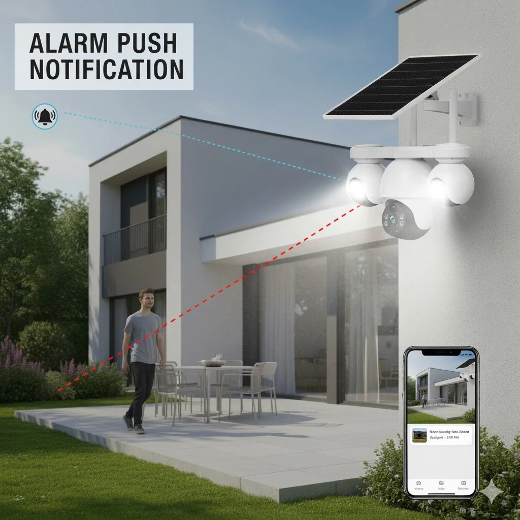 V380Pro Telecamera solare 4G Sim Card 12MP Outdoor 3 lenti 3 schermi PIR Rilevamento umano Telecamere IP di rete Visione notturna CCTV Sicurezza Pro