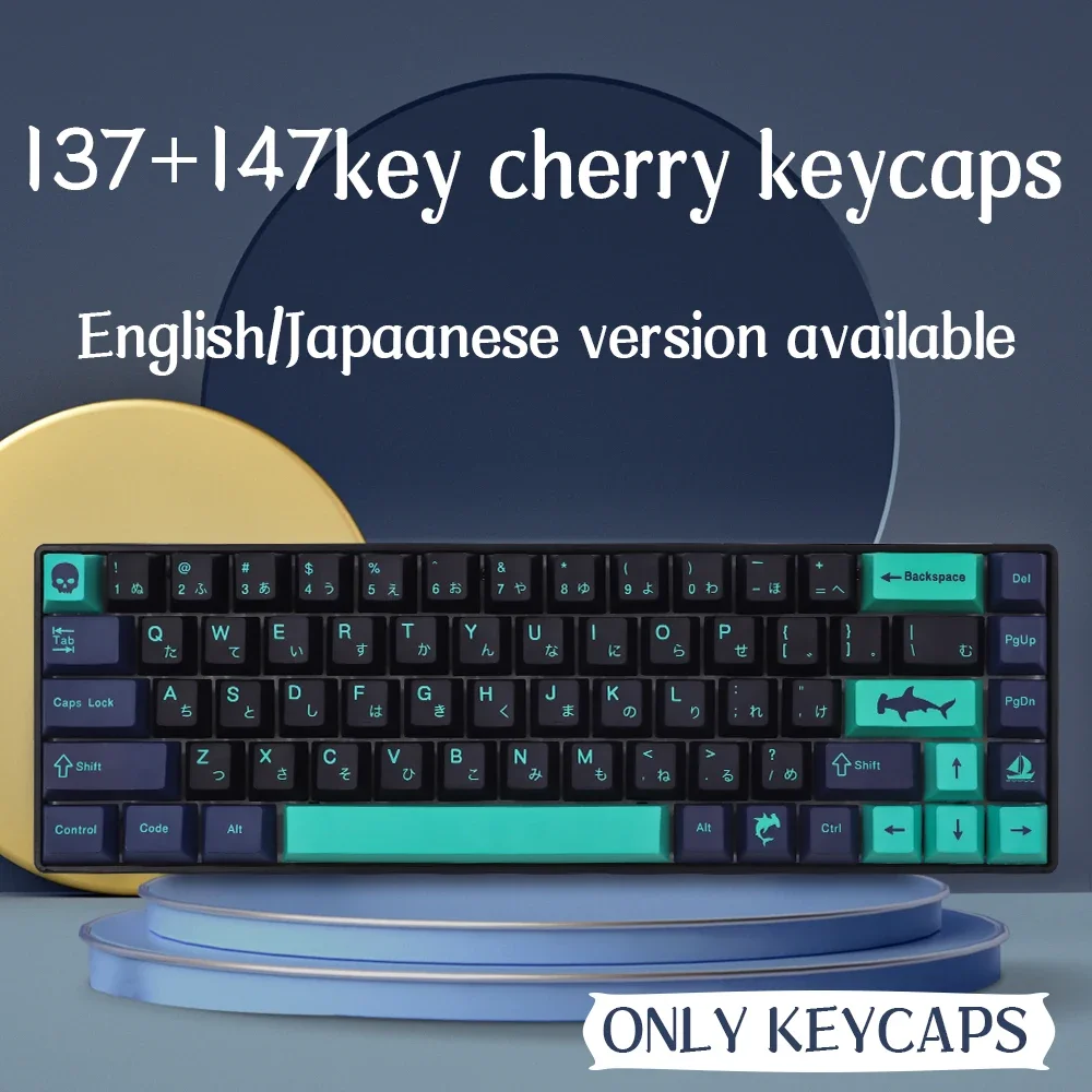 

GMK Hammerhead Cherry Profile Dye Subbed Mechanical Keyboard Keycaps 137/147 Keys Compatible with GMK 64/68/75/96/104/108Layouts