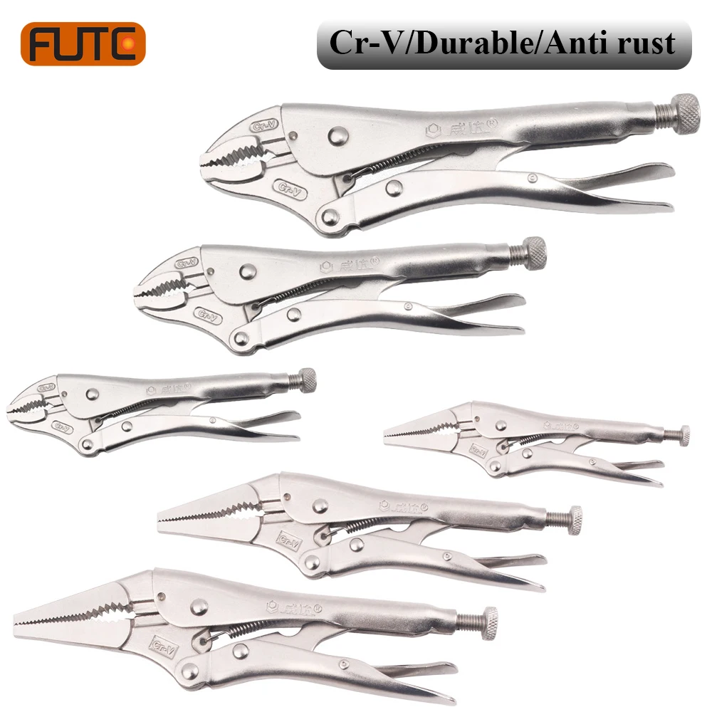 

FUTE Locking Pliers Powerful Plier Curved Jaw Pliers Labor-saving Long Nose Plier Multi-function Welding Tool Carbon Steel