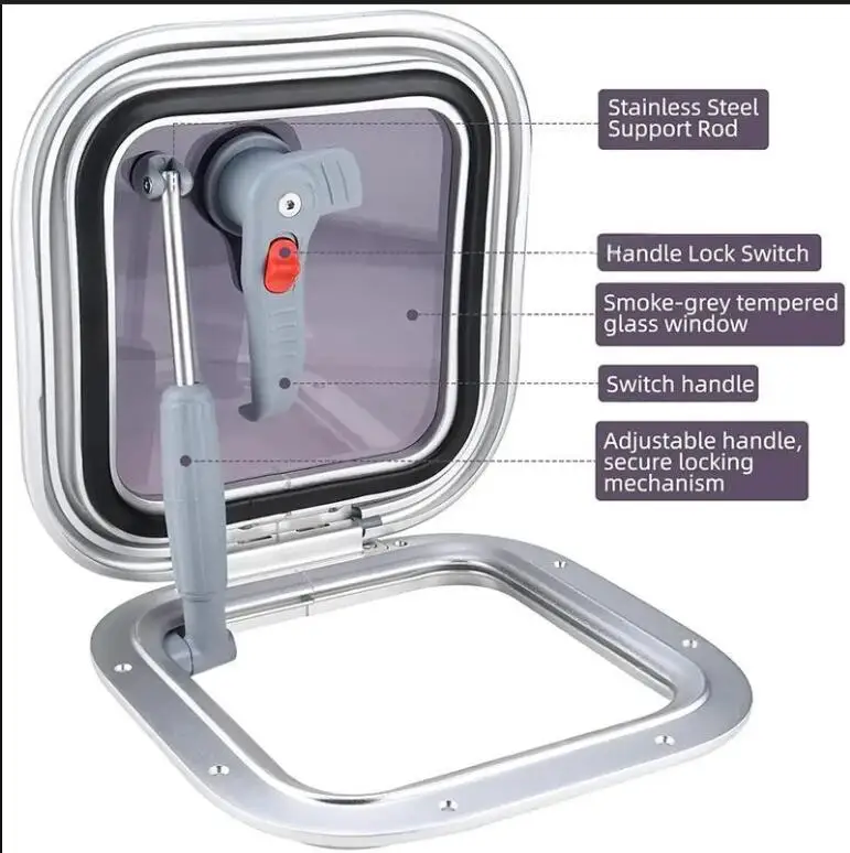 

YUMETAL Small Size RV Porthole Skylight Aluminum Tempered Glass Marine Yacht Water Feature Replacement New Condition Hardware