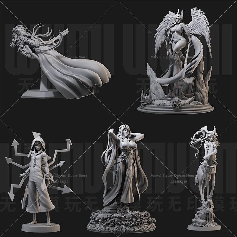1/24 1/18 Scale DIY Self-assembled 3D Resin Un-panited Doll White Female Model Pleiades Nymphs Valkyrie Freya Dreaming Maiden