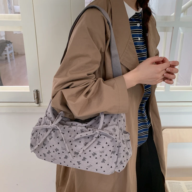 

Corduroy Soft Sewing Thread Shoulder Bags Zipper 2026 High Quality Large Capacity Casaul Youth Women's Crossbody Bags